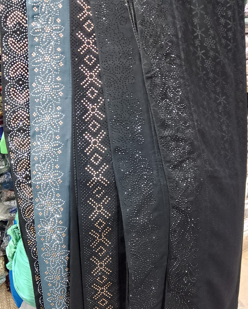 Irani Chadar with black Stone Work