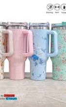 Drinkware 40oz Insulated Tumbler Thermos Flask with Straw & Lid
